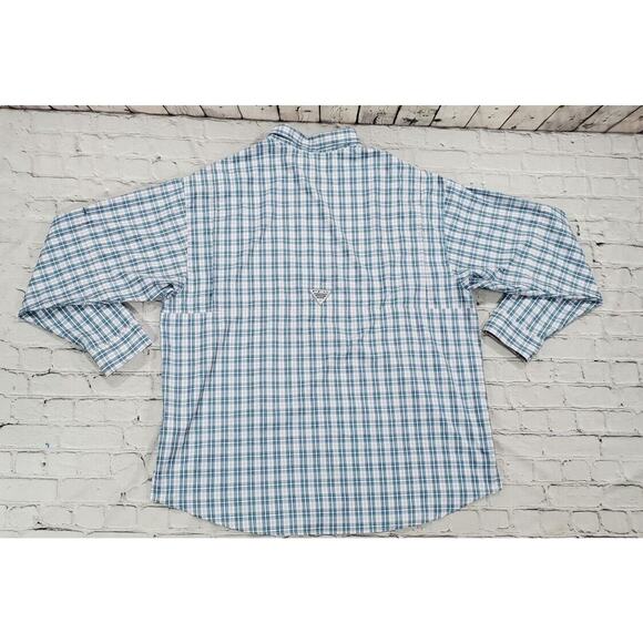 Columbia PFG Omni-Shade Pockets Plaid LS Vented Button Up Shirt MENS SIZE XXL - Picture 6 of 6